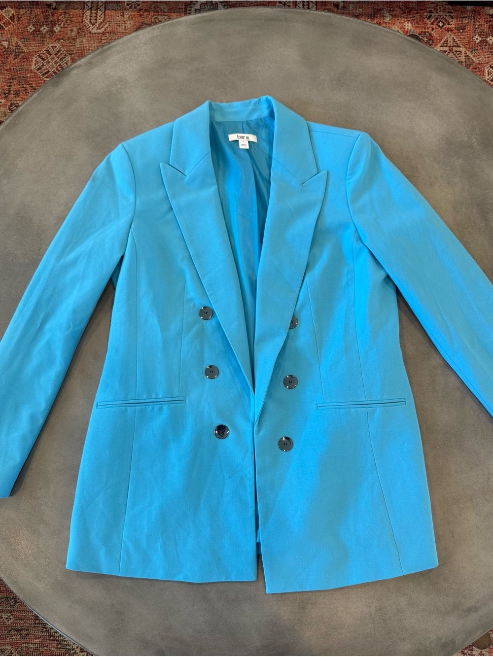 NWT Women’s Bright Blue Double-Breasted Blazer size Large.